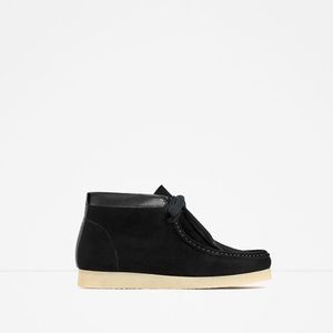 Zara Flat Crepe Leather Ankle Boots